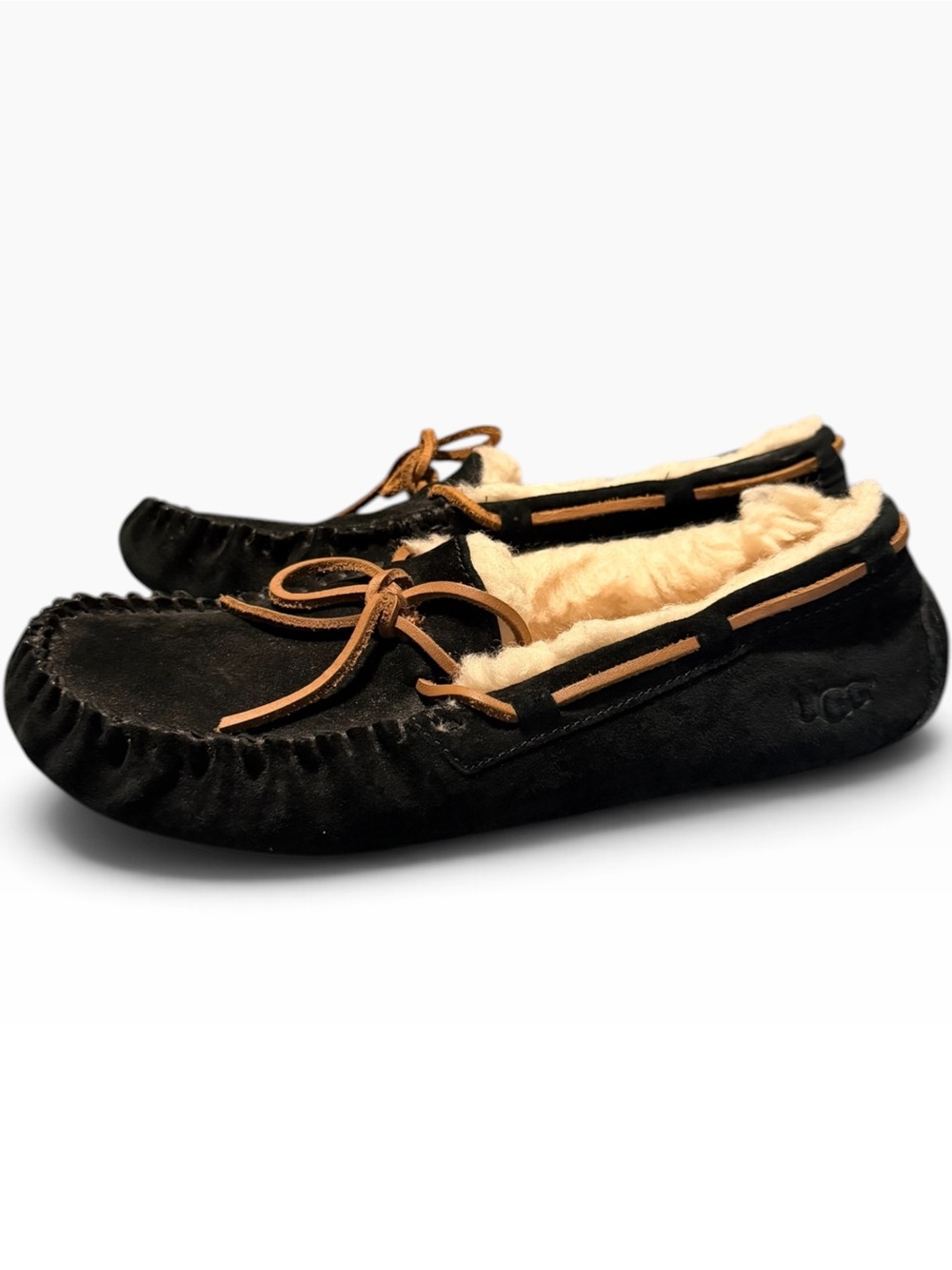 UGG Dakota Moccasin Slippers Black Size 8
